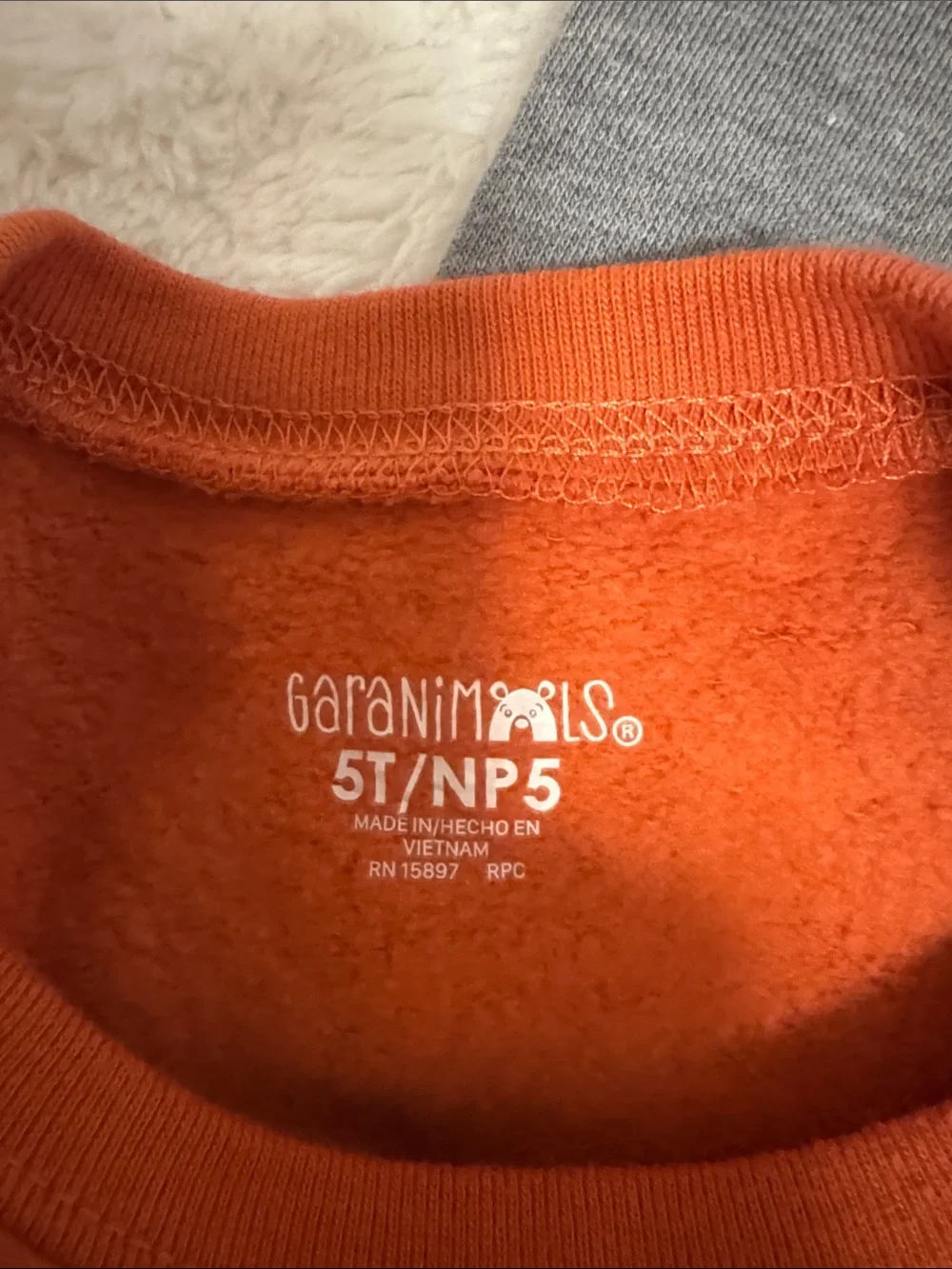 Garanimals Orange Sweatshirt with Excavator Graphic